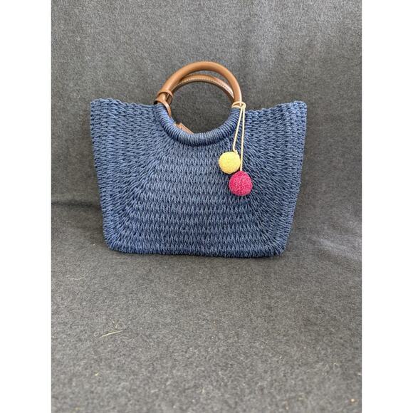 Indio Hobo Crochet Fossil Handbag Blue Beach Travel - Picture 1 of 11